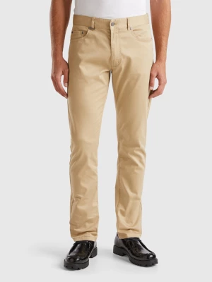 Benetton, Regular Fit Trousers, size 28, Beige, Men United Colors of Benetton