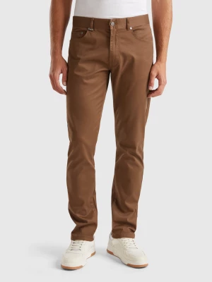 Benetton, Regular Fit Trousers, size 36, Brown, Men United Colors of Benetton