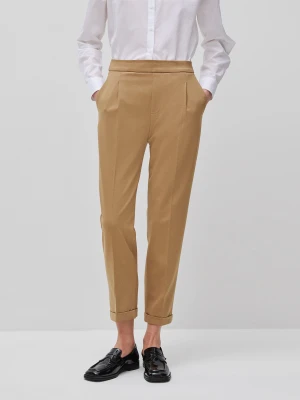 Benetton, Regular Fit Trousers With Crease, Size: XXS, Camel, Women United Colors of Benetton