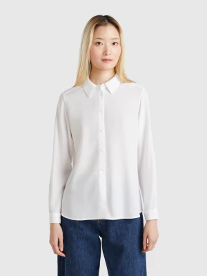 Benetton, Regular Fit Viscose Shirt, size XXS, White, Women United Colors of Benetton