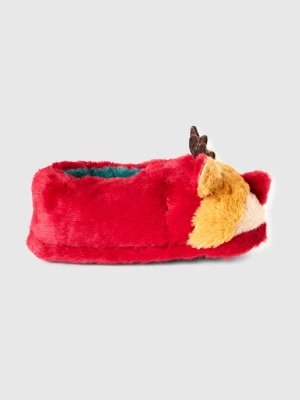 Benetton, Reindeer Christmas Slippers, Size: 36-37, Red, Kids United Colors of Benetton