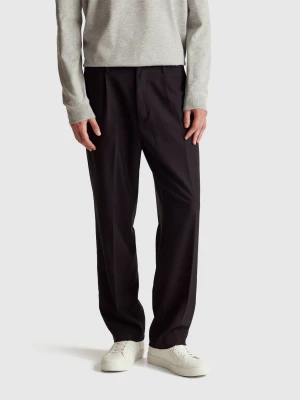 Benetton, Relaxed Fit Chinos, Size: 56, Black, Men United Colors of Benetton