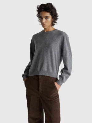 Benetton, Relaxed Fit Pure Merino Wool Sweater, Size: XXS, Dark Gray, Women United Colors of Benetton