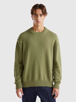 Benetton, Relaxed Fit Sweater, size L, Military Green, Men United Colors of Benetton