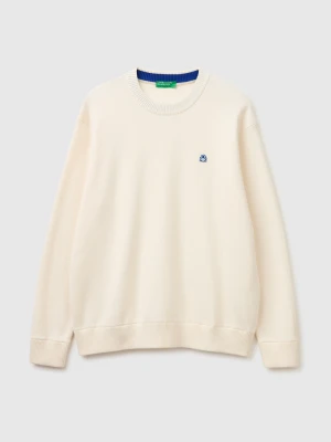 Benetton, Relaxed Fit Sweater, Size: XL, Creamy White, Men United Colors of Benetton