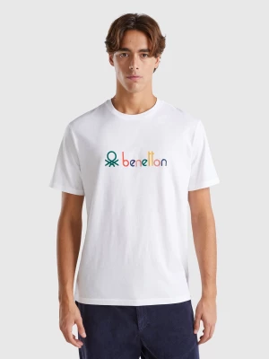 Benetton, Relaxed Fit T-shirt In Organic Cotton, size M, Creamy White, Men United Colors of Benetton