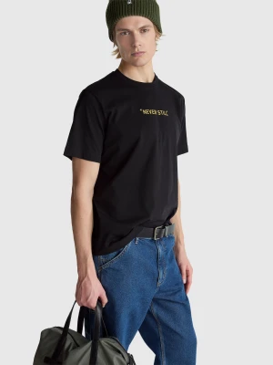 Benetton, Relaxed Fit T-shirt, Size: XS, Black, Men United Colors of Benetton