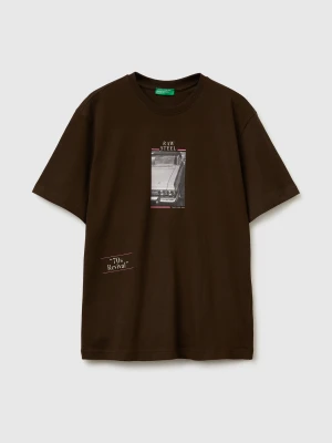 Benetton, Relaxed Fit T-shirt, Size: XS, Brown, Men United Colors of Benetton