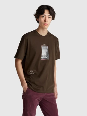 Benetton, Relaxed Fit T-shirt, Size: XS, Brown, Men United Colors of Benetton