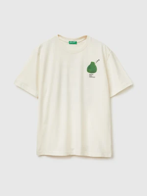 Benetton, Relaxed Fit T-shirt, Size: XS, Creamy White, Men United Colors of Benetton
