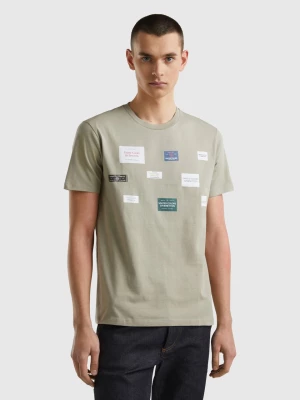 Benetton, Relaxed Fit T-shirt With Print, size XXL, Light Green, Men United Colors of Benetton