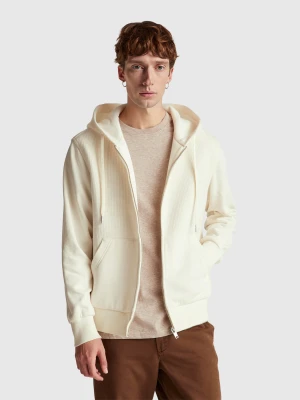 Benetton, Relaxed Fit Wool Blend Sweatshirt, Size: XS, Creamy White, Men United Colors of Benetton