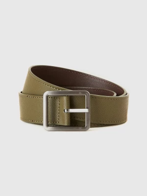 Benetton, Reversible Belt In Imitation Leather, size L, Military Green, Men United Colors of Benetton