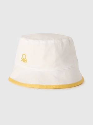 Benetton, Reversible Bucket Hat, Size: 110-116, White, Kids United Colors of Benetton