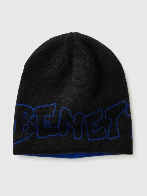 Benetton, Reversible Hat, Size: S-L, Black, Kids United Colors of Benetton