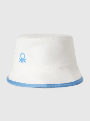 Benetton, Reversible Hat With Beach Print, size 110-116, White, Kids United Colors of Benetton