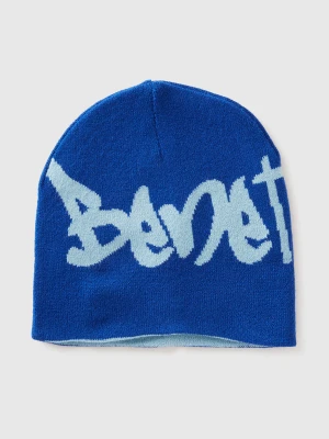 Benetton, Reversible Hat With Logo, Size: 104-116, Bright Blue, Kids United Colors of Benetton