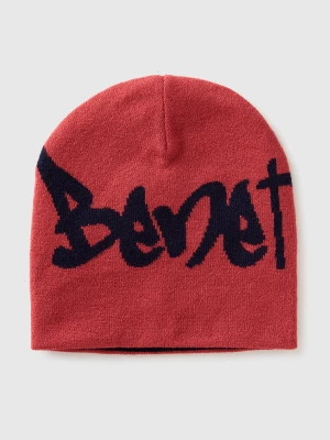 Benetton, Reversible Hat With Logo, Size: 104-116, Coral, Kids United Colors of Benetton