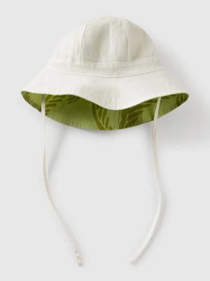 Benetton, Reversible Hat With Tropical Print, size 82, Light Green, Kids United Colors of Benetton