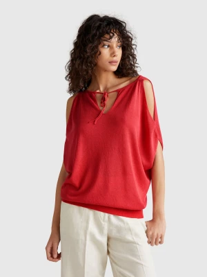Benetton, Reversible Linen Blend Sweater, size XS, Brick Red, Women United Colors of Benetton