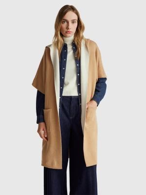 Benetton, Reversible Open Coat, Size: XS-S, Camel, Women United Colors of Benetton