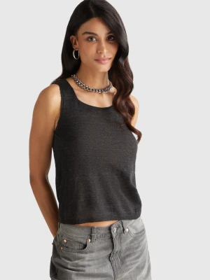 Benetton, Reversible Tank Top In Alpaca Blend, Size: XXS, Dark Gray, Women United Colors of Benetton