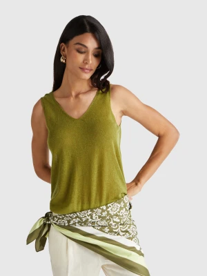 Benetton, Reversible Tank Top In Alpaca Blend, Size: XXS, Military Green, Women United Colors of Benetton