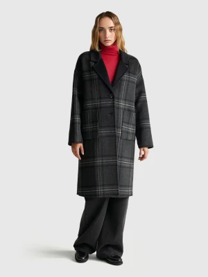 Benetton, Reversible Wool Blend Coat, Size: XL, Dark Gray, Women United Colors of Benetton