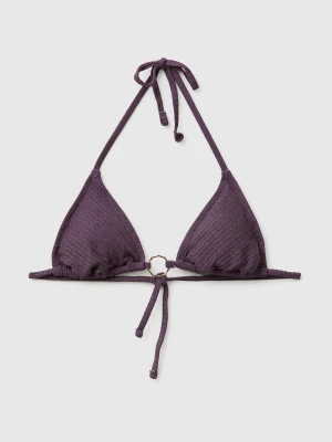 Benetton, Ribbed Beach Triangle With Lurex, Size: 1°, Dark Mauve, Women United Colors of Benetton