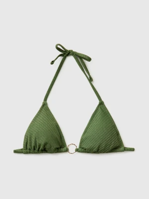 Benetton, Ribbed Beach Triangle With Lurex, Size: 1°, Green, Women United Colors of Benetton