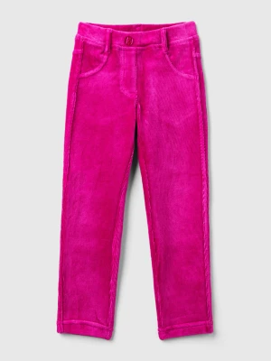 Benetton, Ribbed Chenille Trousers, Size: 116, Cyclamen, Kids United Colors of Benetton