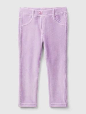 Benetton, Ribbed Chenille Trousers, Size: 116, Lilac, Kids United Colors of Benetton