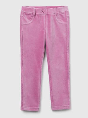 Benetton, Ribbed Chenille Trousers, Size: 116, Pink, Kids United Colors of Benetton
