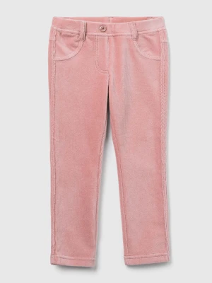 Benetton, Ribbed Chenille Trousers, Size: 116, Soft Pink, Kids United Colors of Benetton