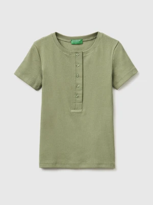 Benetton, Ribbed Henley T-shirt, Size: XXS, Women United Colors of Benetton