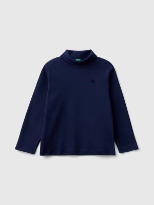 Benetton, Ribbed Knit Turtleneck T-shirt, size 104, Dark Blue, Kids United Colors of Benetton