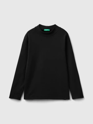 Benetton, Ribbed Knit Turtleneck T-shirt, size 2XL, Black, Kids United Colors of Benetton