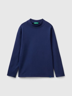 Benetton, Ribbed Knit Turtleneck T-shirt, size 2XL, Dark Blue, Kids United Colors of Benetton