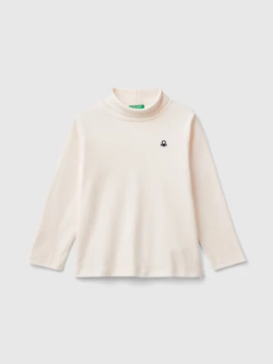 Benetton, Ribbed Knit Turtleneck T-shirt, size 90, Creamy White, Kids United Colors of Benetton