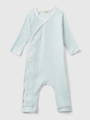 Benetton, Ribbed Onesie In Organic Cotton, size 50, Light Green, Kids United Colors of Benetton