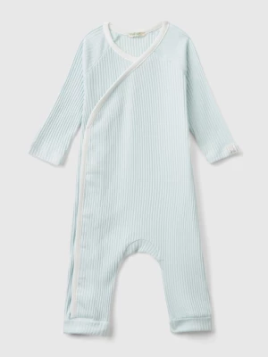 Benetton, Ribbed Onesie In Organic Cotton, size 74, Light Green, Kids United Colors of Benetton