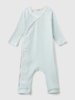 Benetton, Ribbed Onesie In Organic Cotton, size 50, Light Green, Kids United Colors of Benetton