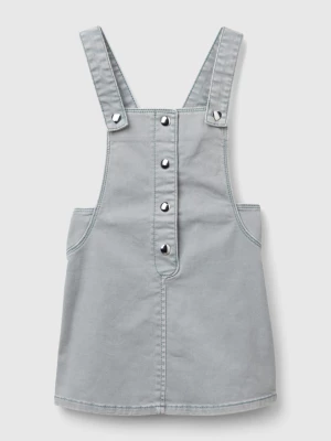 Benetton, Romper Dress In Stretch Cotton, size 104, Pearl Gray, Kids United Colors of Benetton