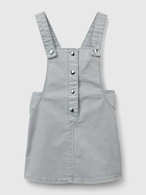 Benetton, Romper Dress In Stretch Cotton, size 110, Pearl Gray, Kids United Colors of Benetton