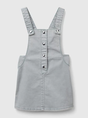 Benetton, Romper Dress In Stretch Cotton, size 116, Pearl Gray, Kids United Colors of Benetton