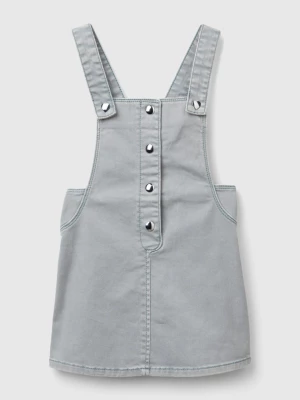 Benetton, Romper Dress In Stretch Cotton, size 82, Pearl Gray, Kids United Colors of Benetton