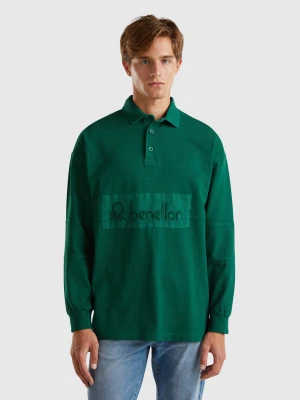 Benetton, Rugby Polo In Pure Cotton, size XS, Dark Green, Men United Colors of Benetton