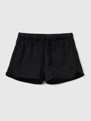 Benetton, Runner Style Shorts In Organic Cotton, size 2XL, Black, Kids United Colors of Benetton