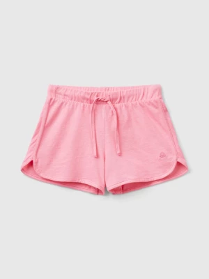 Benetton, Runner Style Shorts In Organic Cotton, size 2XL, Pink, Kids United Colors of Benetton