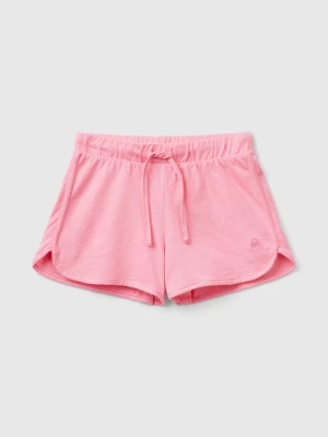 Benetton, Runner Style Shorts In Organic Cotton, size M, Pink, Kids United Colors of Benetton